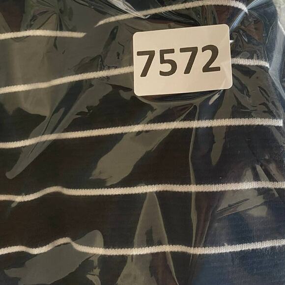 Merona V Neck Large Black White Striped Dress Shift Cotton Poly Blend - Picture 10 of 10